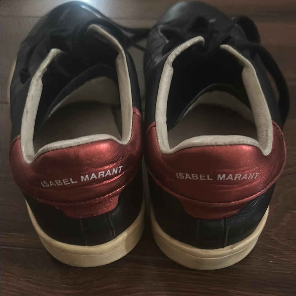Isabel Marant Black and Red Sneakers